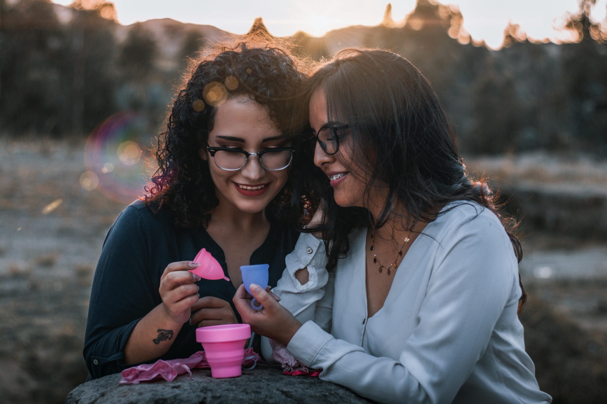 smiling woman holding reusable pad