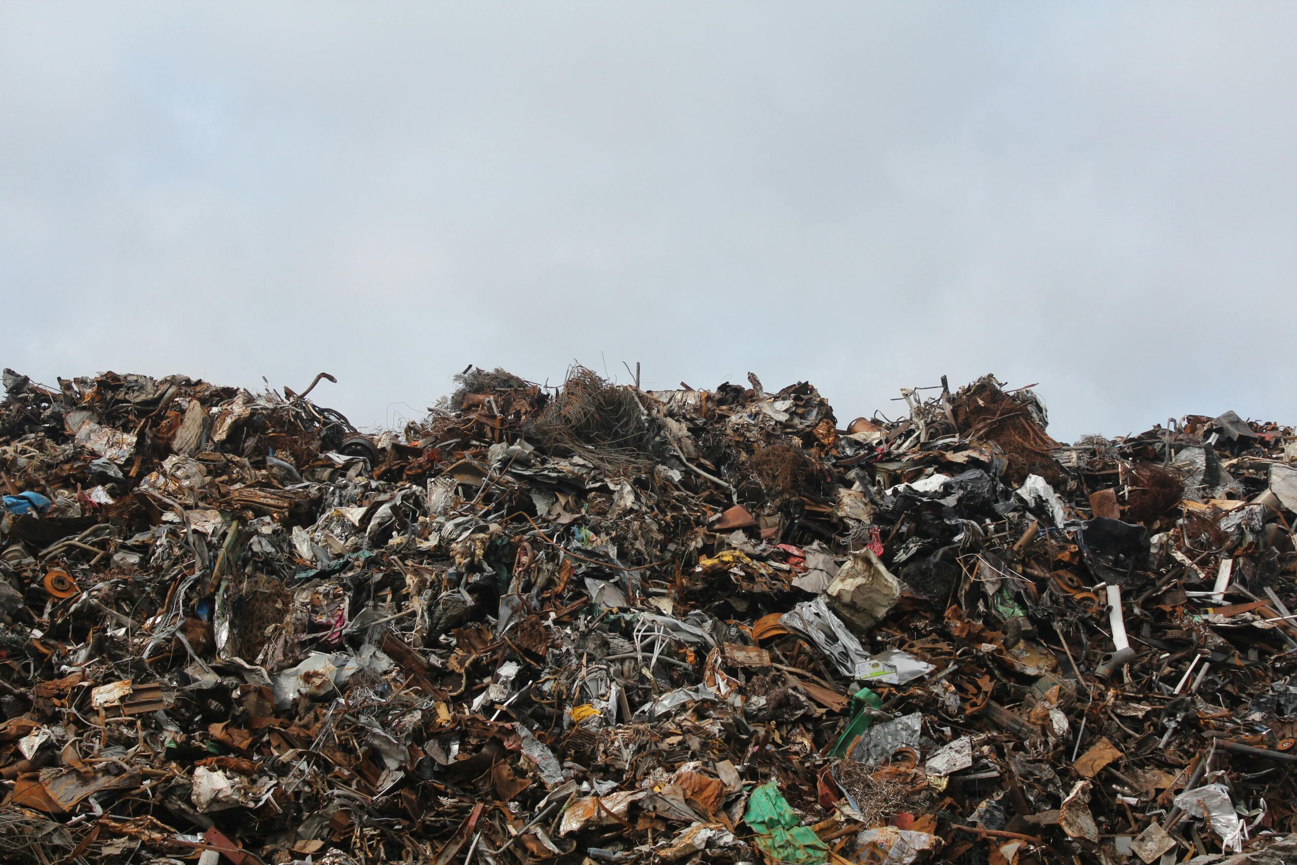 Visual representation of disposable pads contributing to landfill pollution.