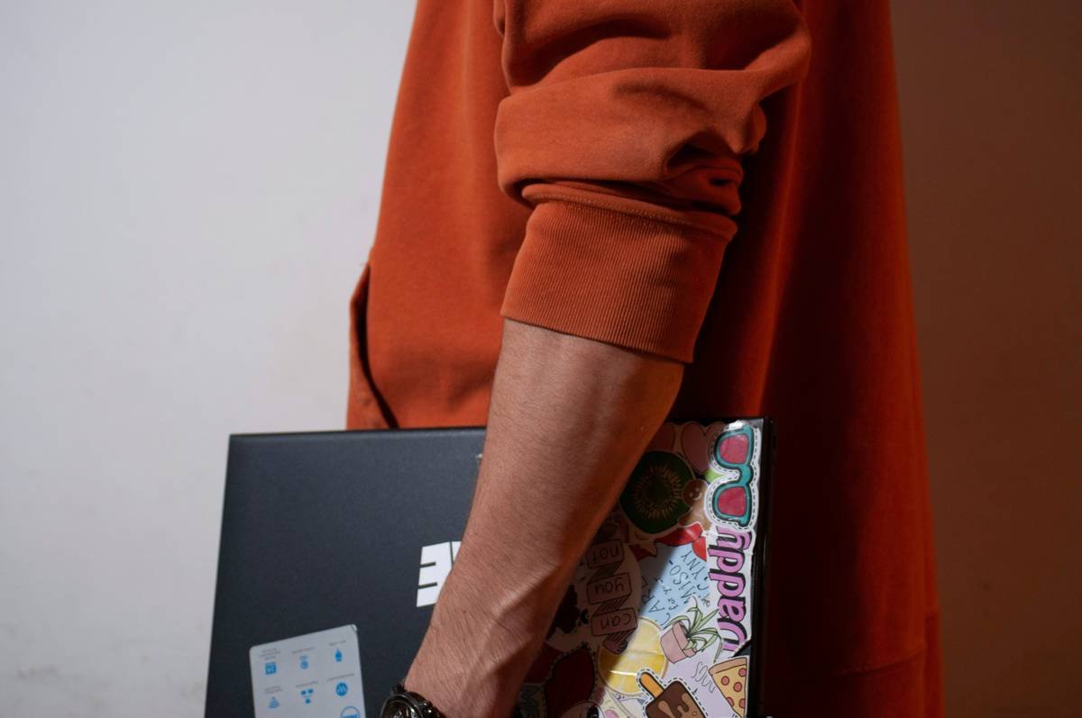 Happy women holding organic personal care products