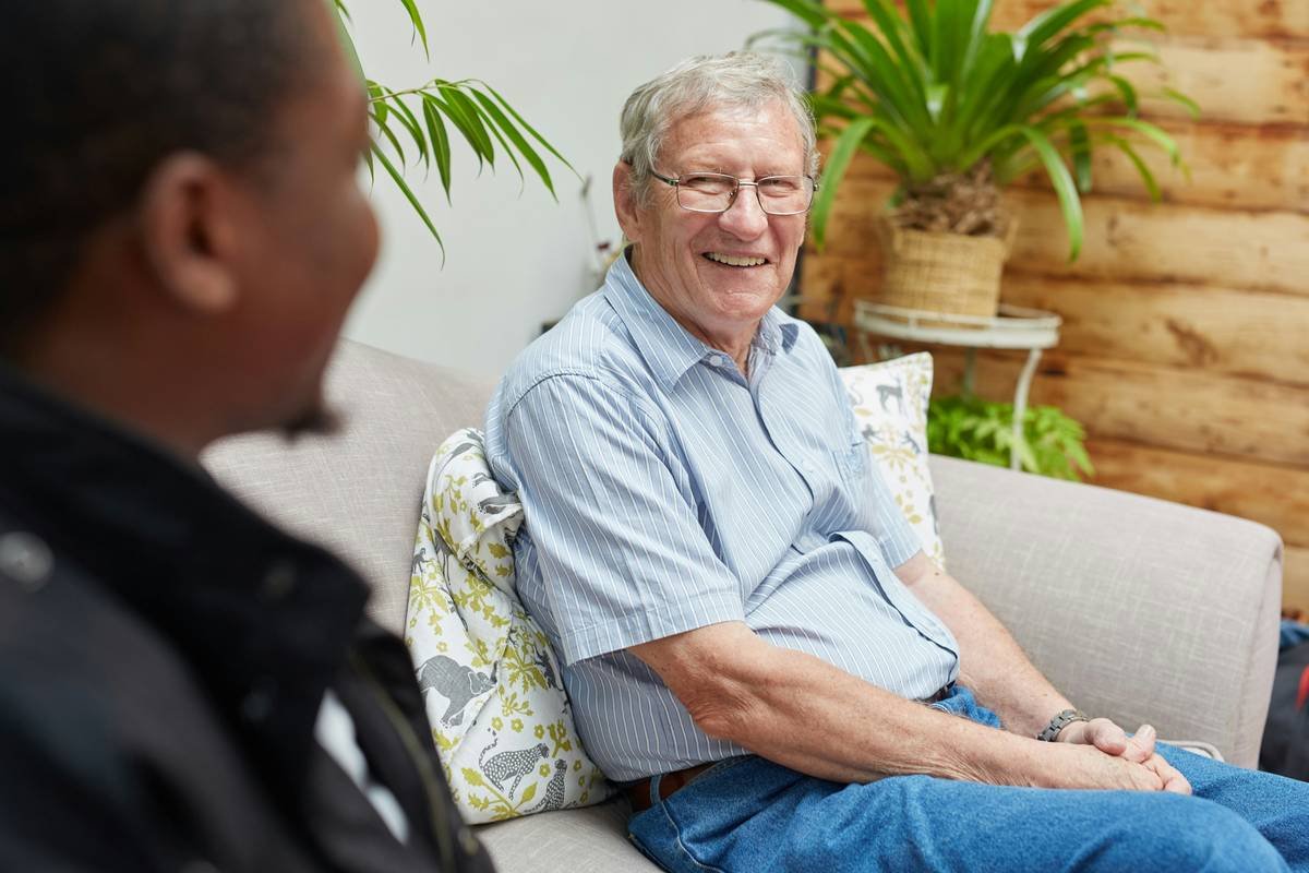 Two South African men with diabetes having a casual conversation