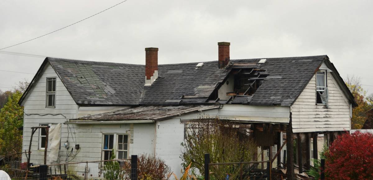 Abandoned home destroyed by fire