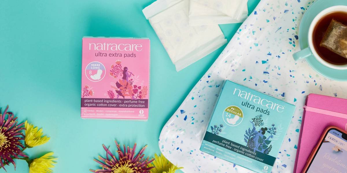 Natracare Natural Period Pads The average pack of conventional pads contains up to five carrier bags worth of plastic. They’re typically made from synthetic materials, dyes, and even perfume – nothing your vagina needs, especially on your period.